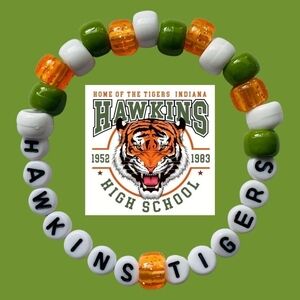 'Hawkins Tigers' Stranger Things Inspired Kandi Handmade Beaded Bracelet
